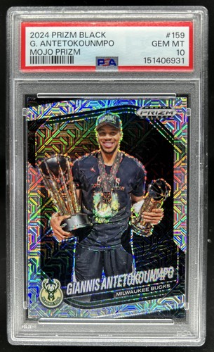 2024-25 Panini Prizm Black Giannis Antetokounmpo Mojo #/25 Bucks PSA 10 GEM MINT
