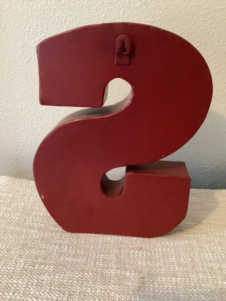 Rustic Red Country Farmhouse Metal  “S” 12 Inch Hanging Decor - Image 4 of 4