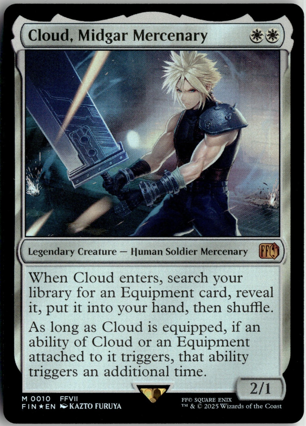 Cloud Midgar Mercenary 0010 Final Fantasy FF MTG Magic The Gathering Card FOIL