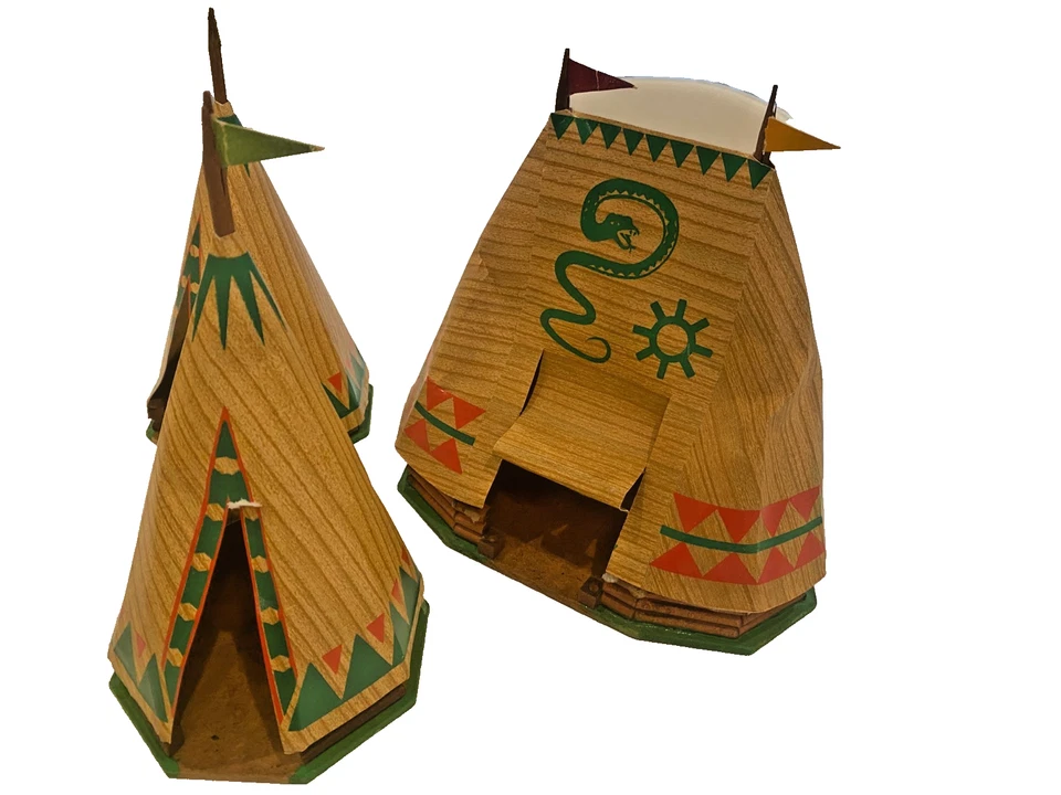 Juego de 40 piezas Britains Herald Indian Village 4729 Elasolin Maiden años 60 54 mm VIDEO Foto 2 de 4