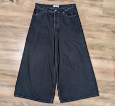 We the Free People 33 Extra Wide-Leg Washed Black Denim Jeans Women's Pants