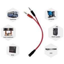 3.5MM Headsets Mic Adapter Cord 20CM Flat Cable Enhances Auditory Experience o