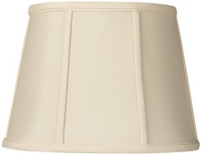 Cream Small Oval Lamp Shade 9" Top x 12" Bottom x 9" Slant Spider Replacement