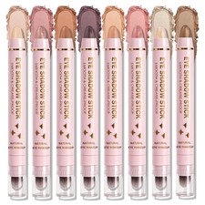 8 Colors Cream Eyeshadow Stick Set, Eye Shadow Brightener Stick Shimmer and Matt
