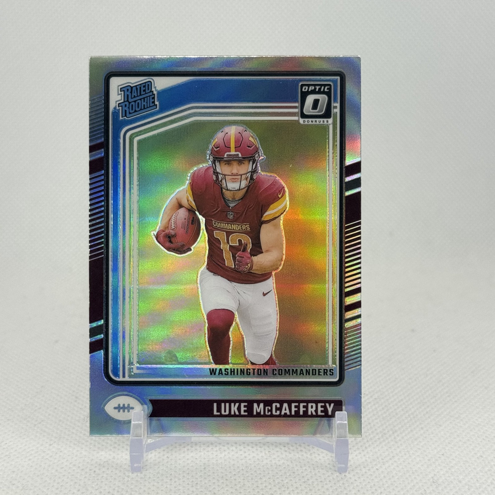 2024 Luke McCaffrey Optic Silver Holo Rated Rookie #268, WR, Commanders, NFL, RC