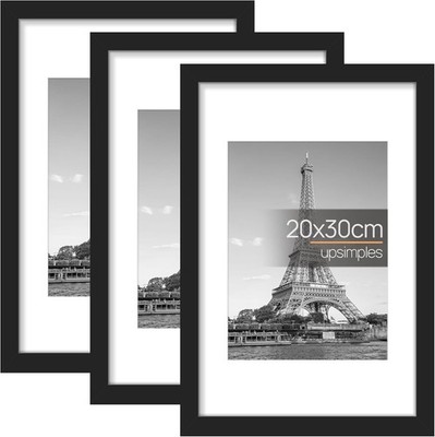 Upsimples 3-Pack Bilderrahmen 20x30cm, schwarz Rahmen Picture Frame Fotos Bilder