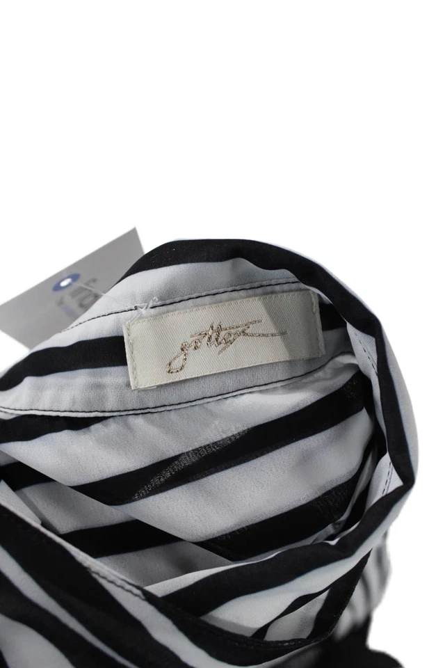 Vestido camisero negro con botones manga larga cuello a rayas Gottex para mujer talla L Foto 4 de 4