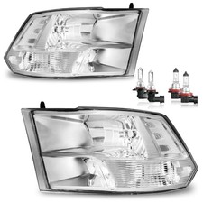 Headlights for 2009-2018 OE Replacement Chrome Housing - With H/L Beam Bulbs