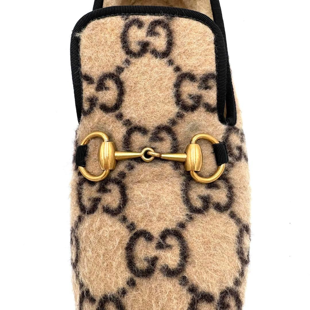 GUCCI Women's Loafers Horsebit GG Wool Brown Size:35.5/JP:22.5 147842K Authentic thumbnail 9