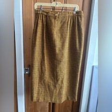 Vintage Yellow Checkered Women's Skirt
