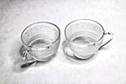 2 Vintage Crystal Clear Industries Glass Lace Embossed 6 oz Coffee, Tea, Punch — photo 7