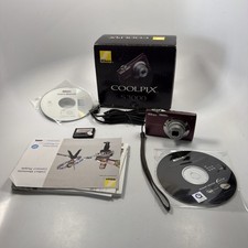 Nikon Plum Coolpix S3000 Digital Camera 12.0MP 4X Plum Box Manual Tested 2 Batts