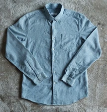 Ami Alexandre Mattiussi Men's Bleu Delave Portuguese Woven Soft Cotton Shirt |40