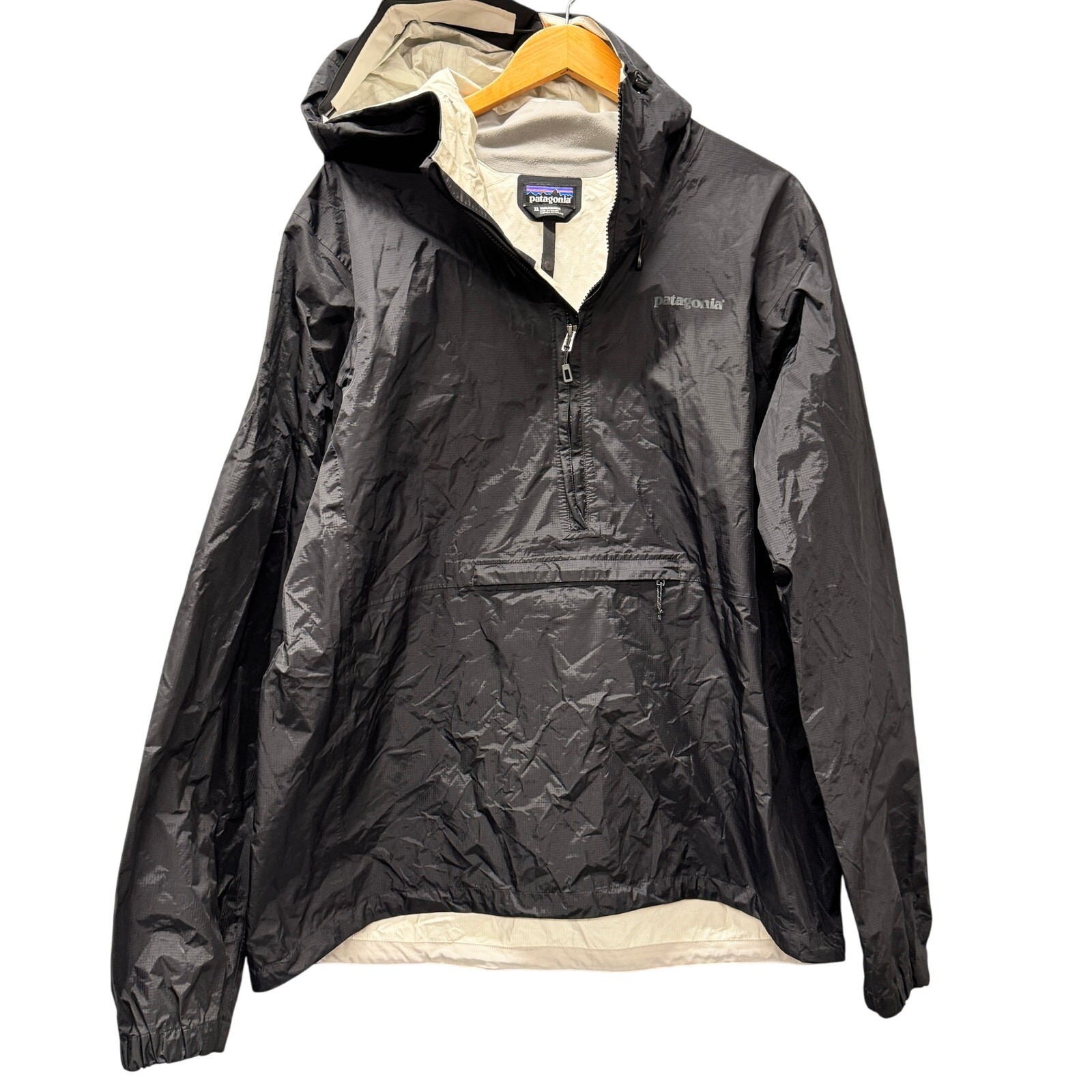 Patagonia H2NO Jacket Mens XL Black 1/2 Zip Hooded Nylon Gorpcore Pullover