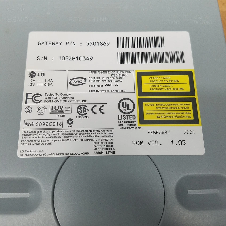 Gateway 5501869, CD-R/RW Drive - USED - Image 3 of 4