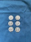 Lot Of 6 Silver Washington Quarters 1934d 1935s 1936d 1937d 1939d  1941