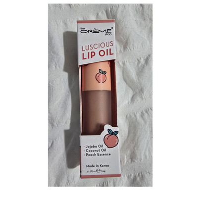 The Crème Shop Lip Oil Peach Cobbler Jojoba Coconut Hydrating 0.12 oz Unisex