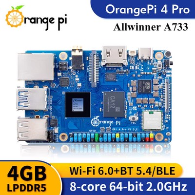 Orange Pi 4 Pro 4GB LPDDR5 Development Board 3Tops NPU Wi-Fi6.0+BT5.4