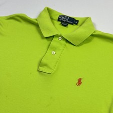 Polo Ralph Lauren Polo Shirt Mens Medium Green Classic Fit Cotton Short Sleeve