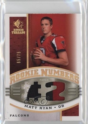 2008 SP Rookie Threads Numbers HoloGold 65/75 Matt Ryan #RN-MR Patch RC 11pm