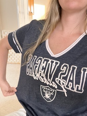 Las Vegas Raiders Fanatics Women s Large V-neck Short Sleeve Shirt Black