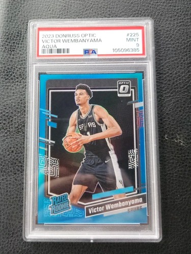 2023 Donruss Optic Aqua Prizm #225 Victor Wembanyama Spurs RC Rookie /249 PSA 9