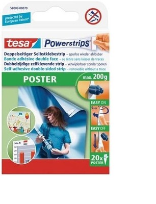 Tesa Powerstrips POSTER Doppelseitige Klebestreifen Poster Plakate 58003