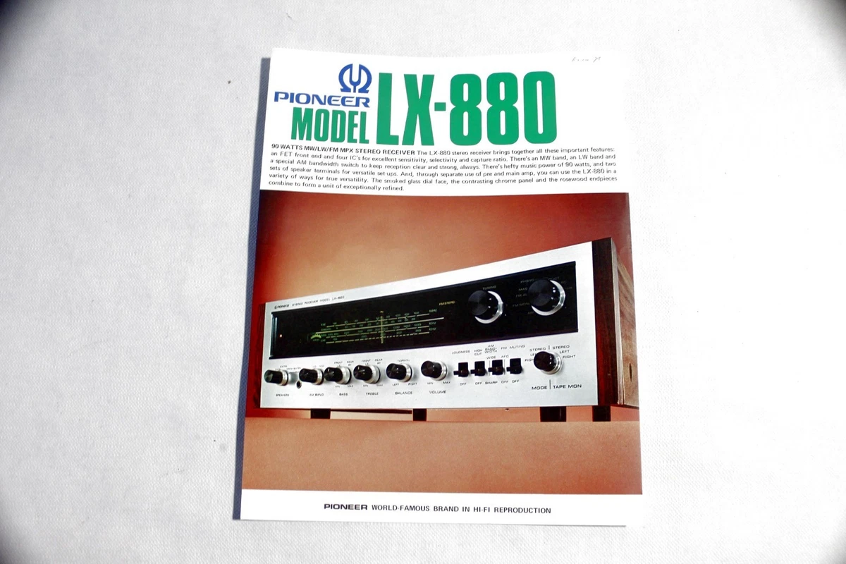 Originale Werbung / Datenblatt: Receiver PIONEER LX-880 von 1971