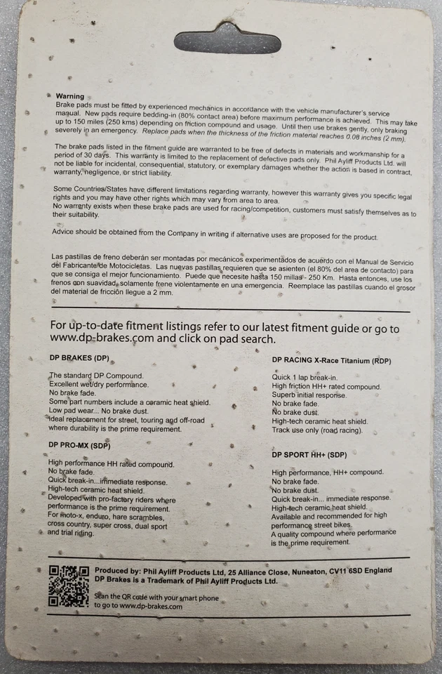 DP321 DP FREIOS PASTILHAS SINTERIZADAS PADRÃO HONDA, KAWASAKI, BETA, GÁS, YAMAHA, SUZUKI - Imagem 4 de 4