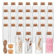 40 ml Small Glass Bottles with Cork, 32 Pack Mini Bottles with Twine  EXTRA ...