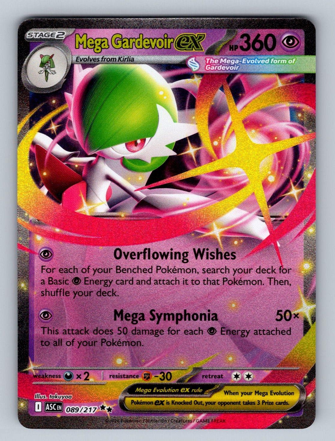Mega Gardevoir ex 089/217 Double Rare Ascended Heroes Pokemon TCG Card NM