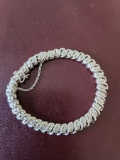 Zales 1/2 Carat Total Weight Sterling Silver Diamond Tennis Bracelet 7"