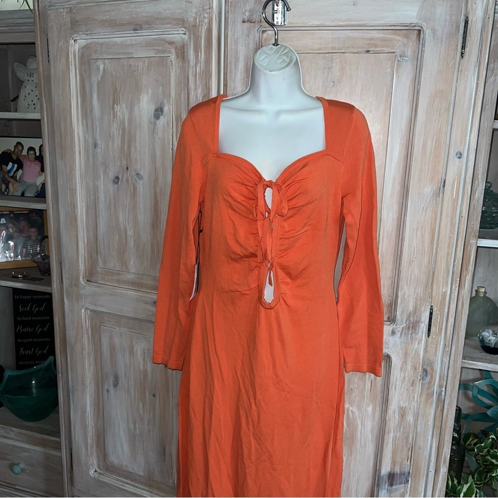 Anthropologie Callahan Mango Front Tie Dress NEW Women’s Medium thumbnail 6