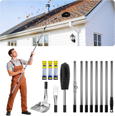 #ad #ad 12 FT Gutter Cleaning Tools for Outdoor Gutter Cleaner Pole with Brush amp; Shove $57.74