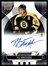 2024-25 UPPER DECK ENGRAINED ICONS AUTO EBONY P.J. AXELSSON 46/49 BOSTON BRUINS