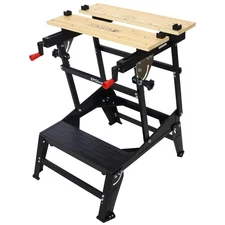 Multifunctional Portable Workbench 550LB Capacity Foldable Adjustable Clamping