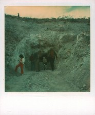 Old Vintage Photo COLOR POLAROID MEN WOMEN GOLD MINING CAVE PHOTOGRAPH