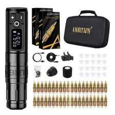 Tattoo Kit - Complete Wireless Tattoo Machine Kit 1950mAh Digital LED Display...