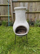 Ceramic Outdoor Chiminea with Stand For Garden Fire Pit