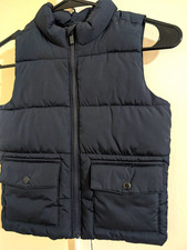 Old Navy Boys Navy Puffer Vest 5T Water Resistant Full Zip Fall Winter