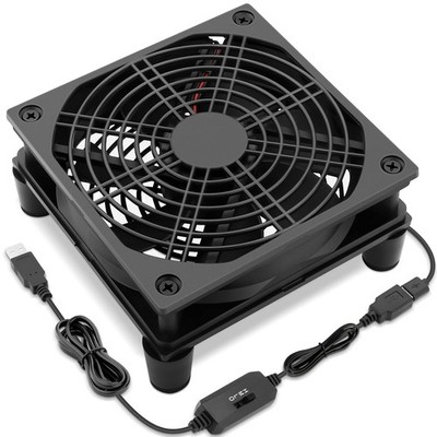 USB 120mm Computer Cooling Fan 5v 3 Speed Controller Quiet Cooling for Router Xb