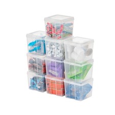 Iris Usa Vertical Storage Bins Lids Made In Usa Flip Top Containers For