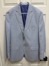 Chaps Ralph Lauren Men’s Size 44 R Sport Coat Blazer Jacket Fine Wale Seersucker