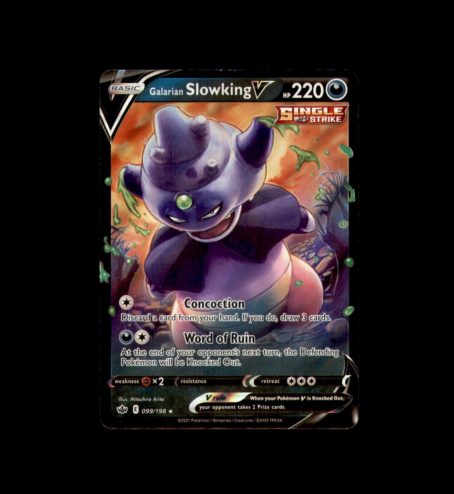 Galarian Slowking V 099/198 Holo V Rare Chilling Reign Pokemon Lightly Played
