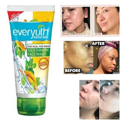 Everyuth Naturals Anti Acne, Anti Marks Tulsi Turmeric Face Wash, 150gm, Tube