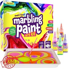 DanandDarci Marbling Paint Art Kit Kids 6-12 Years