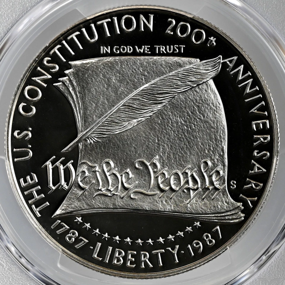 1987-S  $1 CONSTITUTION PROOF SILVER DOLLAR COMMEM PCGS PR70 DCAM #49028505 - Image 2 of 4