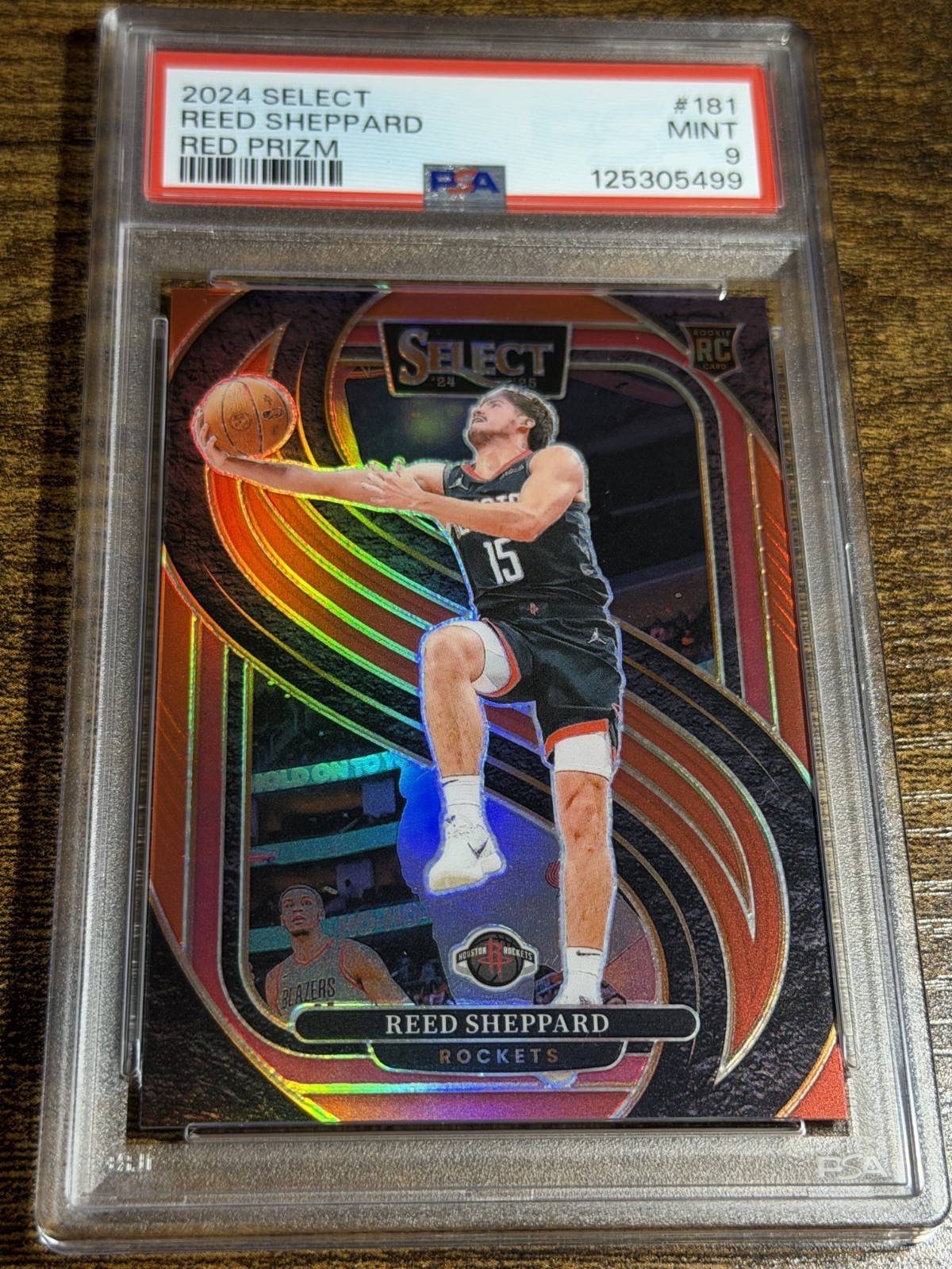 REED SHEPPARD 2024 Panini Select Red Prizm /199 #181 Rookie Premier PSA 9