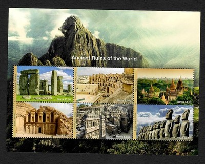 Nevis 2018: Ancient  Ruins of the world, block mnh, postfrisch