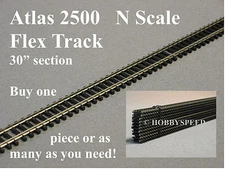 ATLAS N SCALE 2500 CODE 80 SUPER FLEX 30" STRAIGHT TRACK black tie ATL2500 NEW